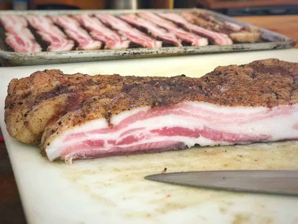 prepare bacon at La Villa Bonita